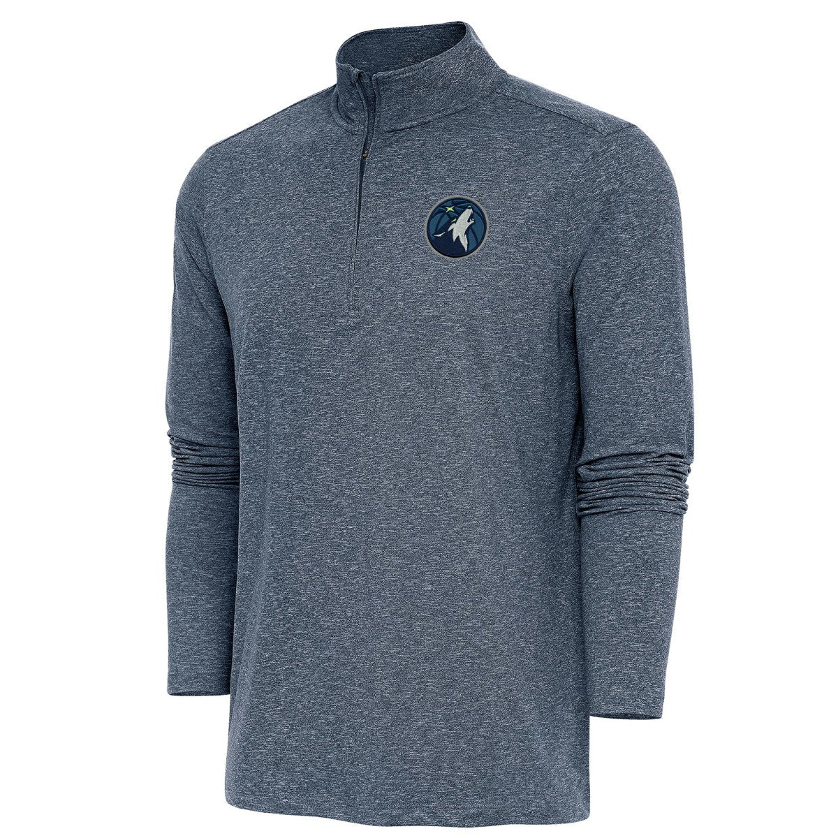 Minnesota Timberwolves Antigua Hunk Quarter-Zip Pullover Top - Heather Navy shop