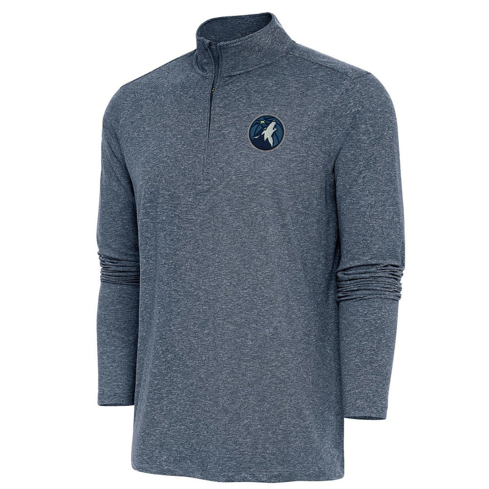 Minnesota Timberwolves Antigua Hunk Quarter-Zip Pullover Top - Heather Navy shop