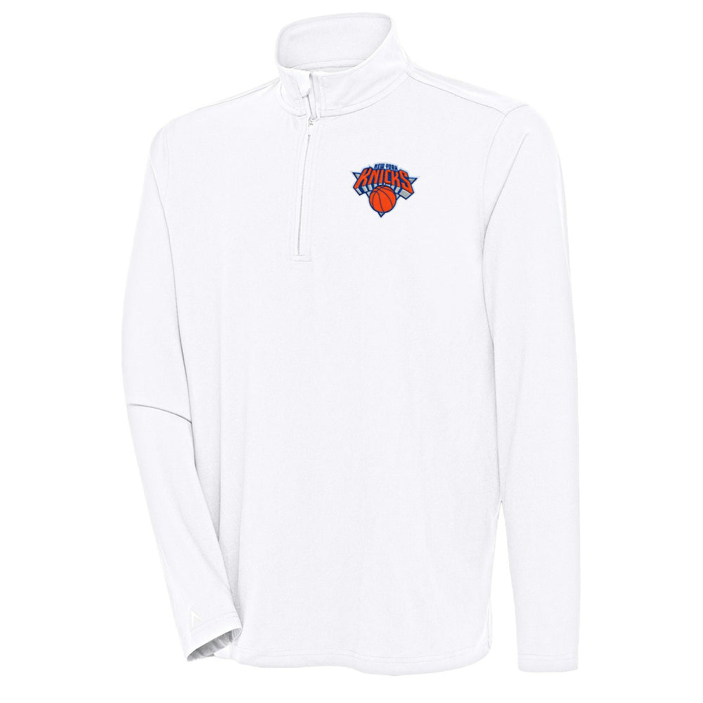 New York Knicks Antigua Hunk Quarter-Zip Pullover Top - White outlet