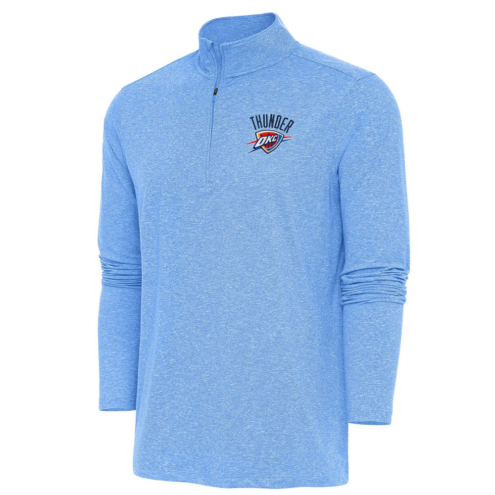 Oklahoma City Thunder Antigua Hunk Quarter-Zip Pullover Top - Heather Powder Blue shop