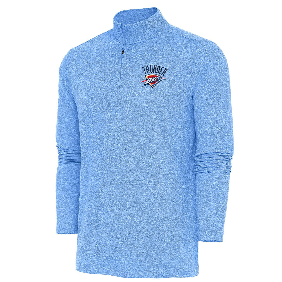 Oklahoma City Thunder Antigua Hunk Quarter-Zip Pullover Top - Heather Powder Blue shop