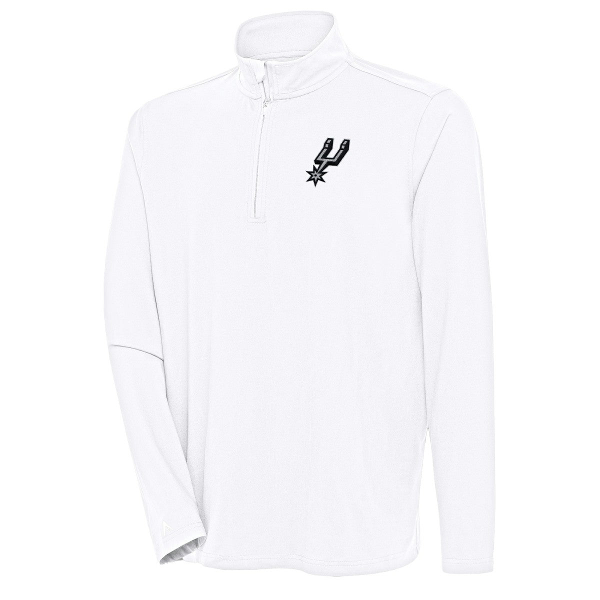 San Antonio Spurs Antigua Hunk Quarter-Zip Pullover Top - White sale