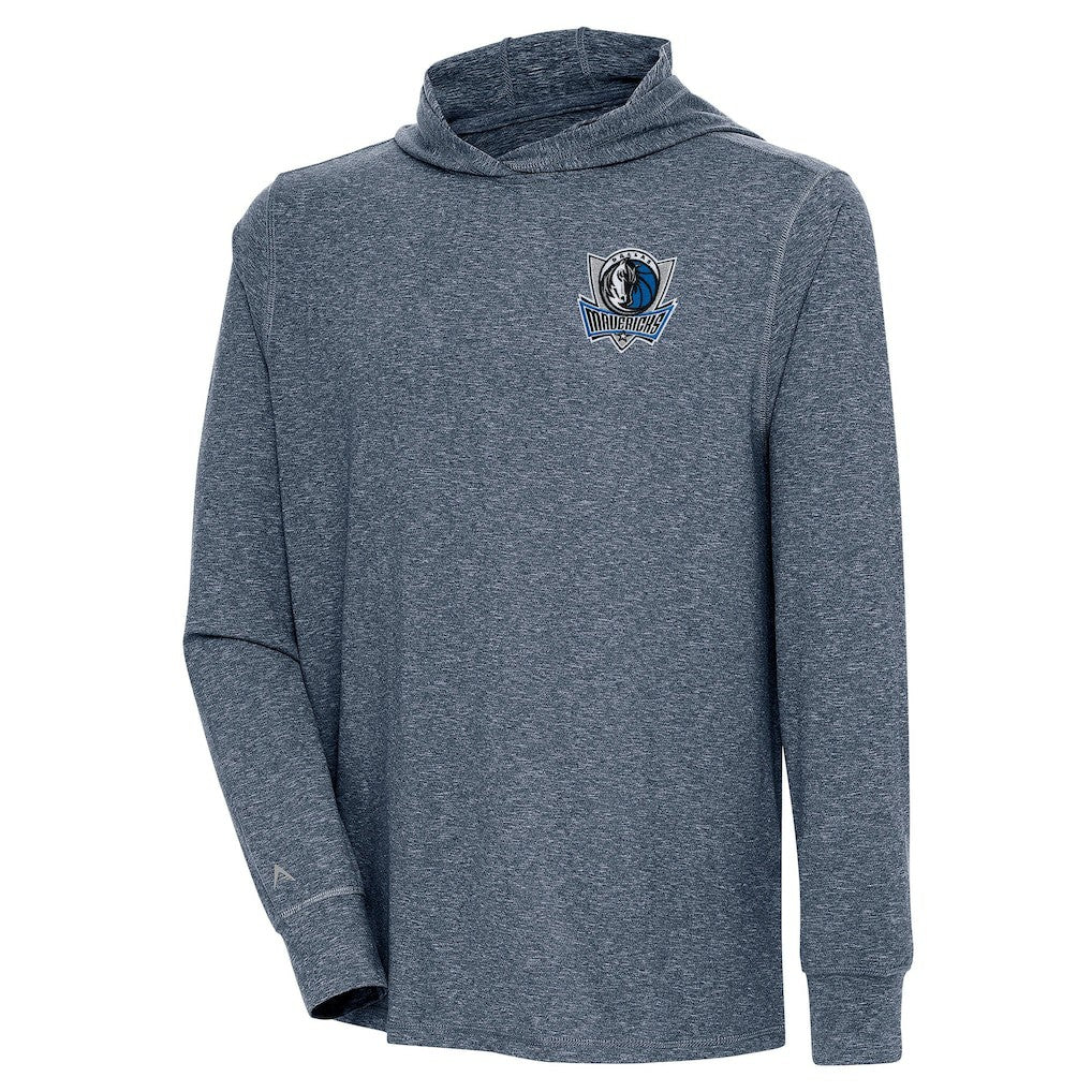 Dallas Mavericks Antigua Saga Long Sleeve Hoodie T-Shirt sale - Heather Navy online
