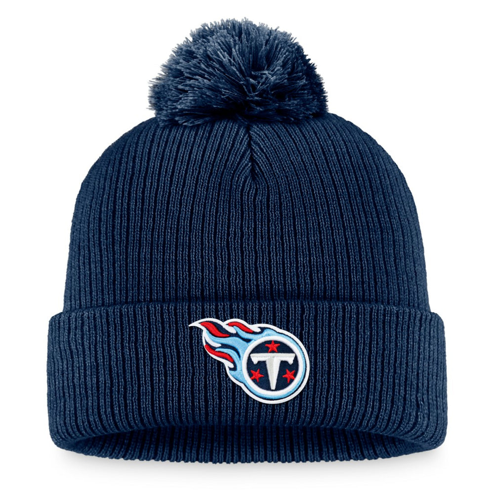 Tennessee Titans Women's Cuffed Knit Hat with Pom - Navy on sale