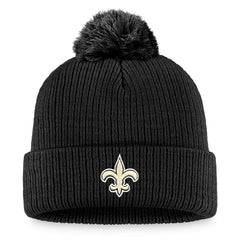 New Orleans Saints Women's Logo Cuffed Knit Hat with Pom - Black cheap