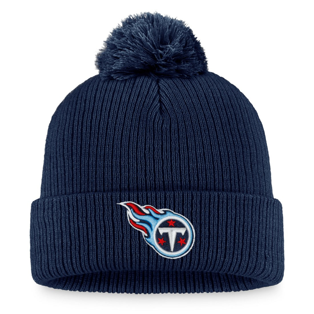 Tennessee Titans Women's Logo Cuffed Knit Hat with Pom - Navy discount