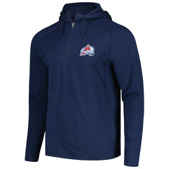 Colorado Avalanche Antigua Spikes Raglan Quarter-Zip Hoodie Heather Navy