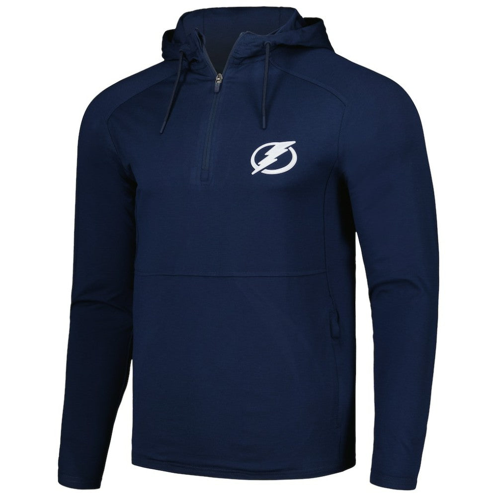 Tampa Bay Lightning Antigua Spikes Raglan Quarter-Zip Hoodie Heather Navy