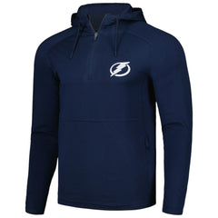 Tampa Bay Lightning Antigua Spikes Raglan Quarter-Zip Hoodie Heather Navy