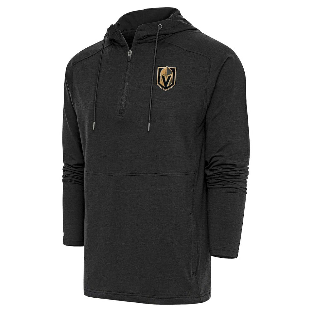 Vegas Golden Knights Antigua Spikes Raglan Quarter-Zip Hoodie Heather Black