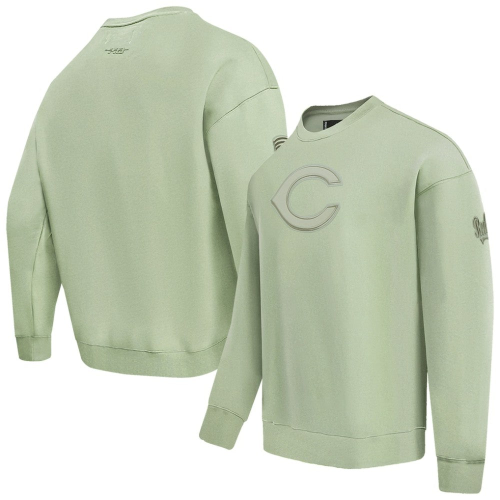 Cincinnati Reds Pro Standard Neutral Drop Shoulder Pullover Sweatshirt - Green
