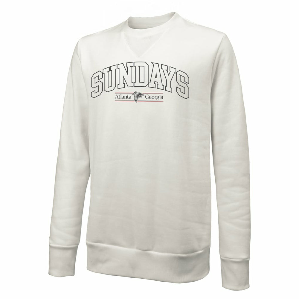 Atlanta Falcons Majestic Threads Unisex Sundays Block Letter Crewneck Pullover Sweatshirt - White discount