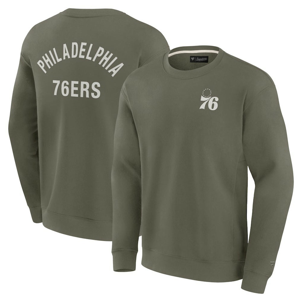 Philadelphia 76ers Unisex Elements Super Soft Fleece Pullover Sweatshirt - Olive | Fanatics on sale