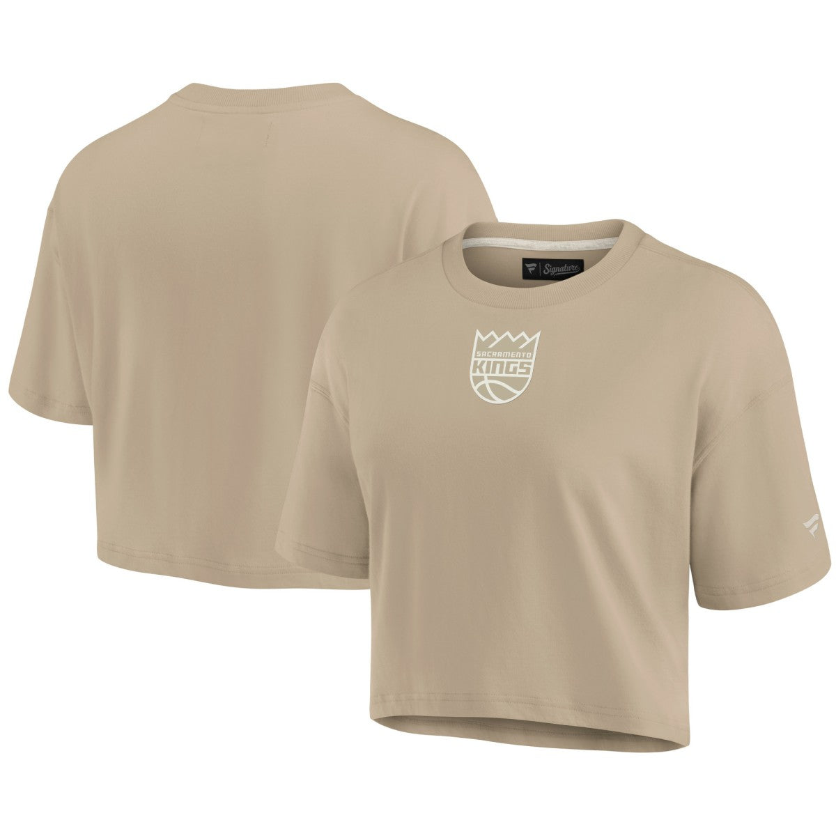 Sacramento Kings Women's Elements Super Soft Boxy Cropped T-Shirt - Khaki | Fanatics shop
