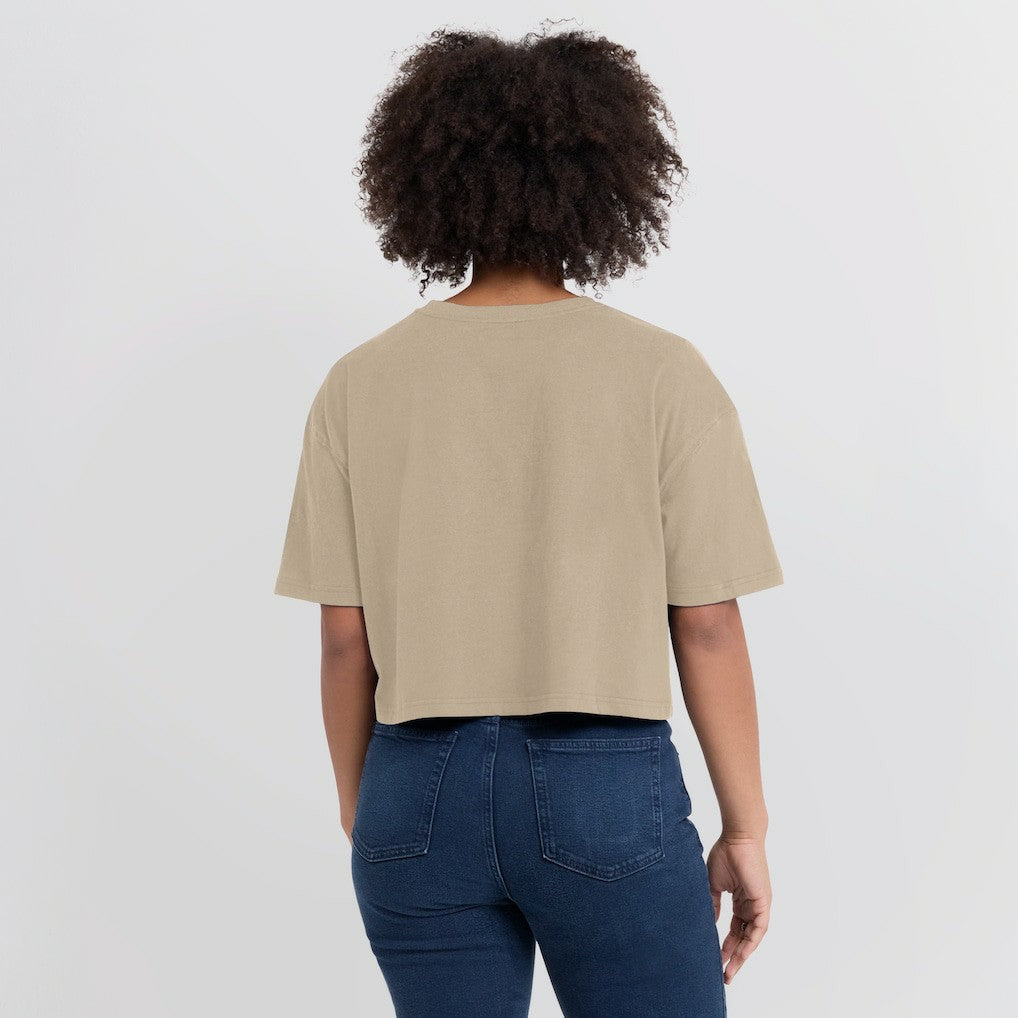 New York Knicks Women's Elements Super Soft Boxy Cropped T-Shirt - Khaki | Fanatics cheap