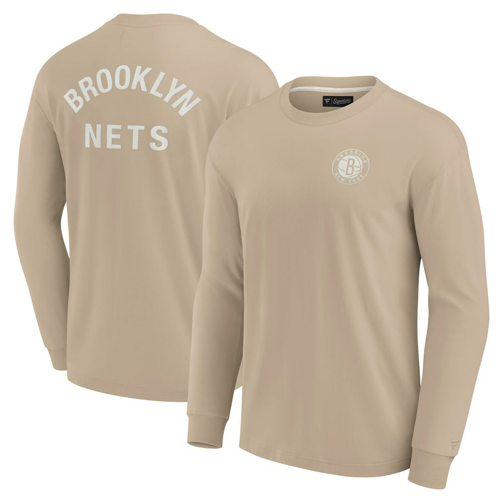 Brooklyn Nets Unisex Elements Super Soft Long Sleeve T-Shirt - Khaki | Fanatics discount
