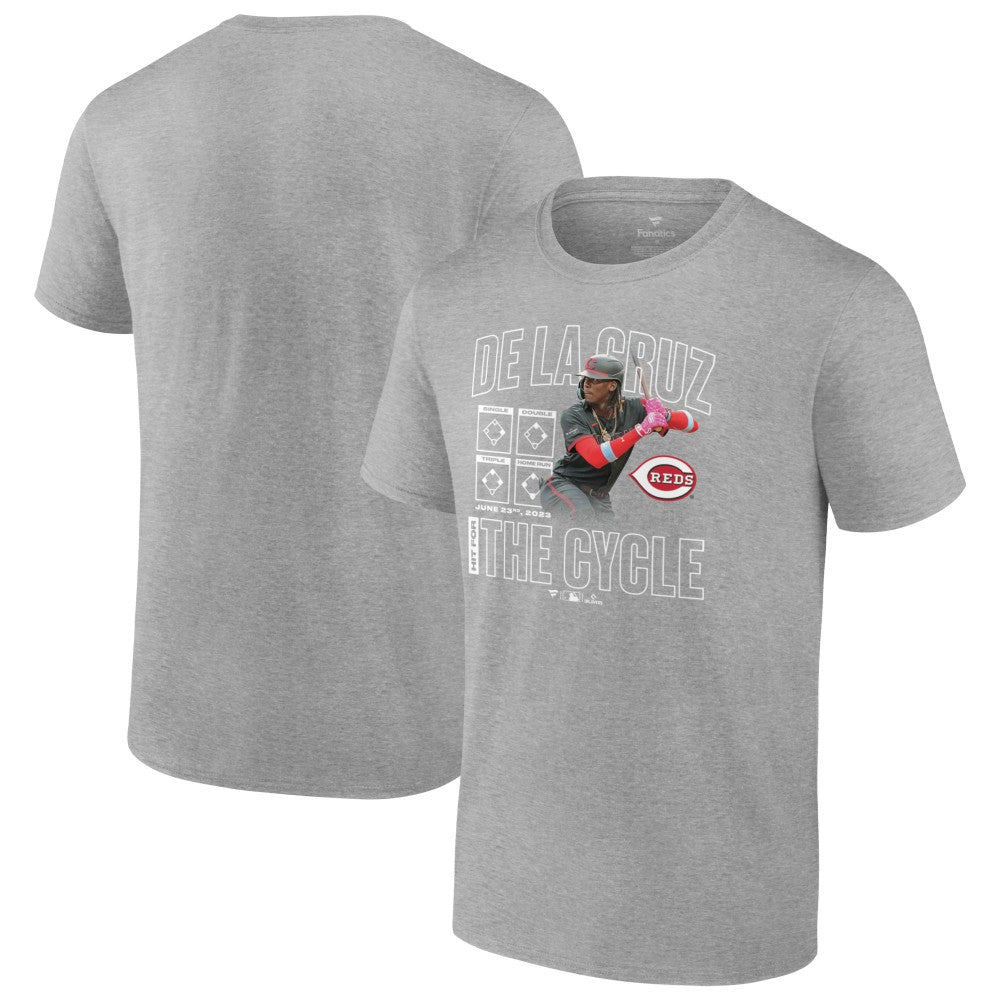 Elly De La Cruz Cincinnati Reds Cycle T-Shirt - Heather Gray