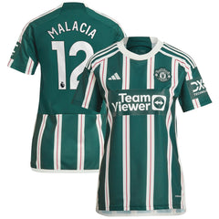 Tyrell Malacia Manchester United Women's 2023/24 Away Replica Player Jersey - Green | Adidas discount