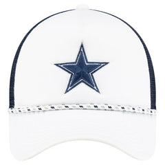 Dallas Cowboys New Era Court Sport Foam Front A-Frame 9FORTY Adjustable Trucker Hat - White/Navy for sale