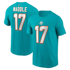 Jaylen Waddle Miami Dolphins Player Name & Number T-Shirt - Aqua | Nike on sale