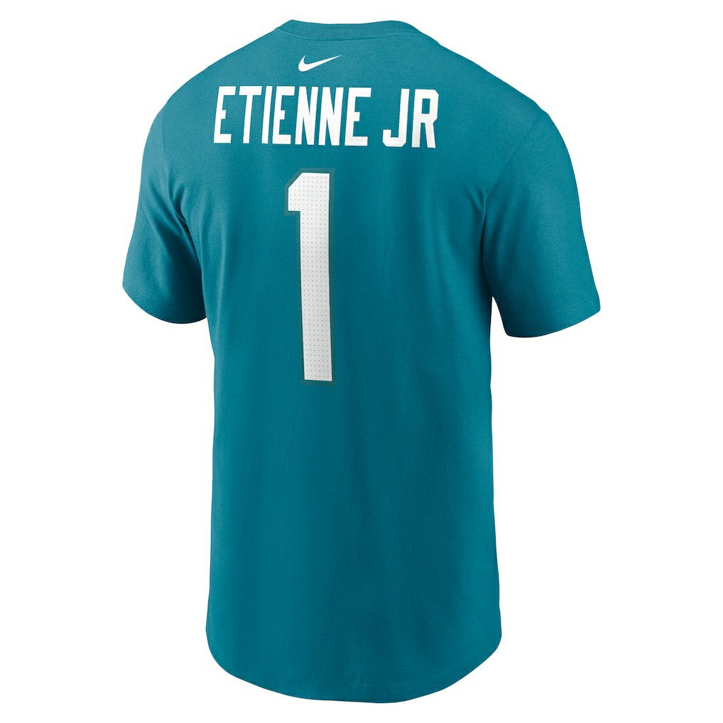 Travis Etienne Jacksonville Jaguars Player Name & Number T-Shirt - Teal | Nike for sale