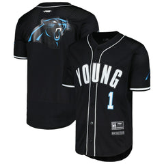 Bryce Young Carolina Panthers Pro Standard Mesh Baseball Button-Up T-Shirt - Black sale