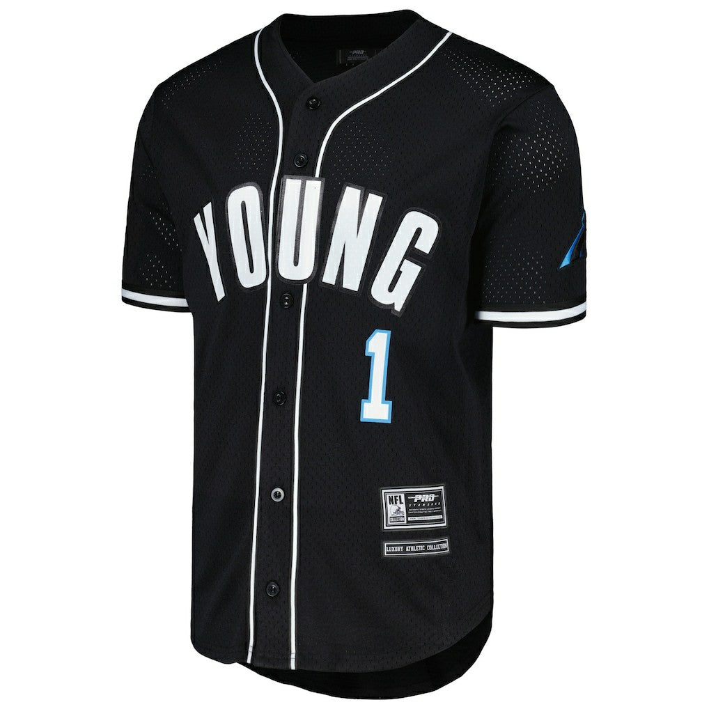 Bryce Young Carolina Panthers Pro Standard Mesh Baseball Button-Up T-Shirt - Black sale