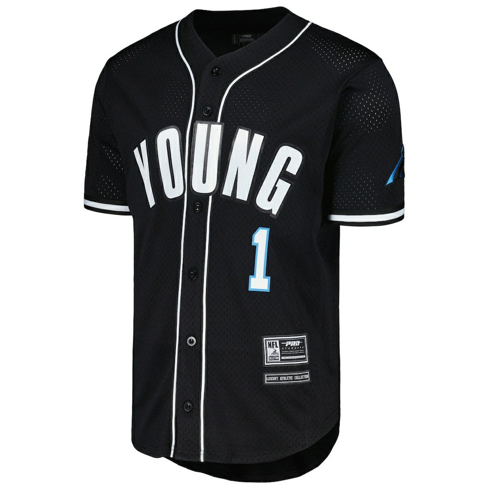 Bryce Young Carolina Panthers Pro Standard Mesh Baseball Button-Up T-Shirt - Black sale