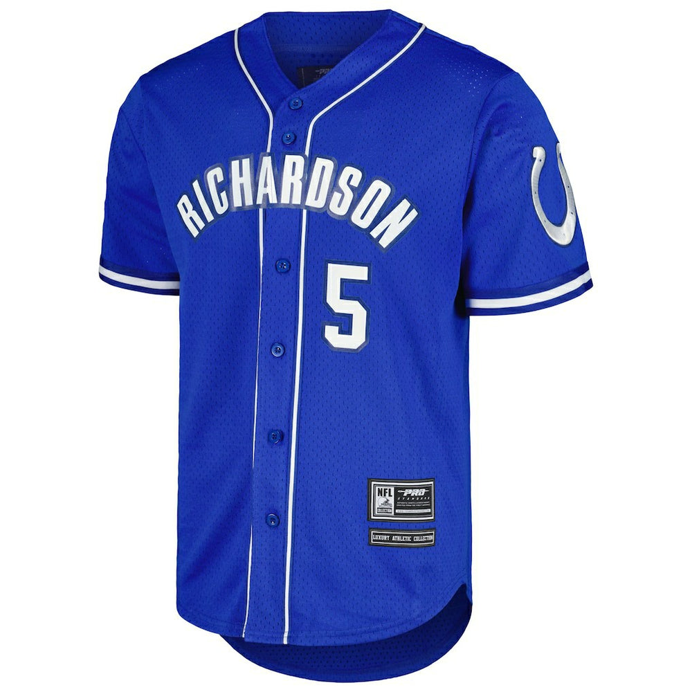 Anthony Richardson Indianapolis Colts Pro Standard Mesh Baseball Button-Up T-Shirt - Royal sale
