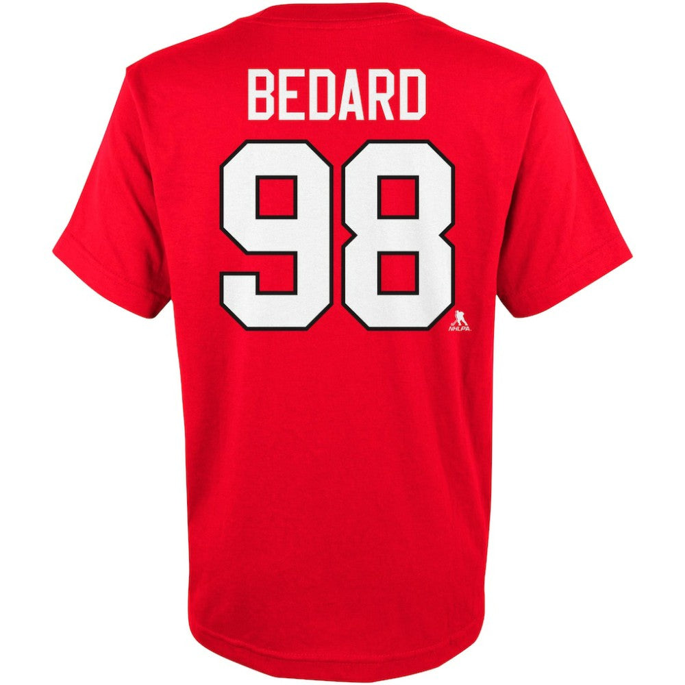 Connor Bedard Chicago Blackhawks Youth Player Name & Number T-Shirt Red