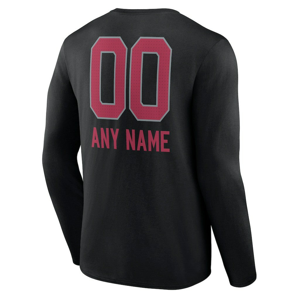 Arizona Cardinals Personalized Name & Number Team Wordmark Long Sleeve T-Shirt - Black discount
