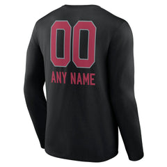 Arizona Cardinals Personalized Name & Number Team Wordmark Long Sleeve T-Shirt - Black discount
