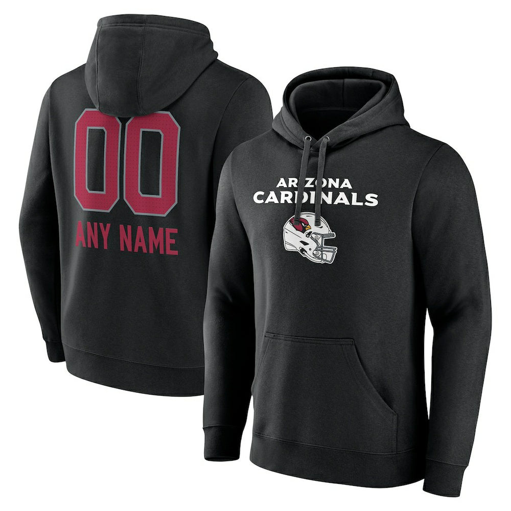 Arizona Cardinals Personalized Name & Number Team Wordmark Pullover Hoodie - Black cheap