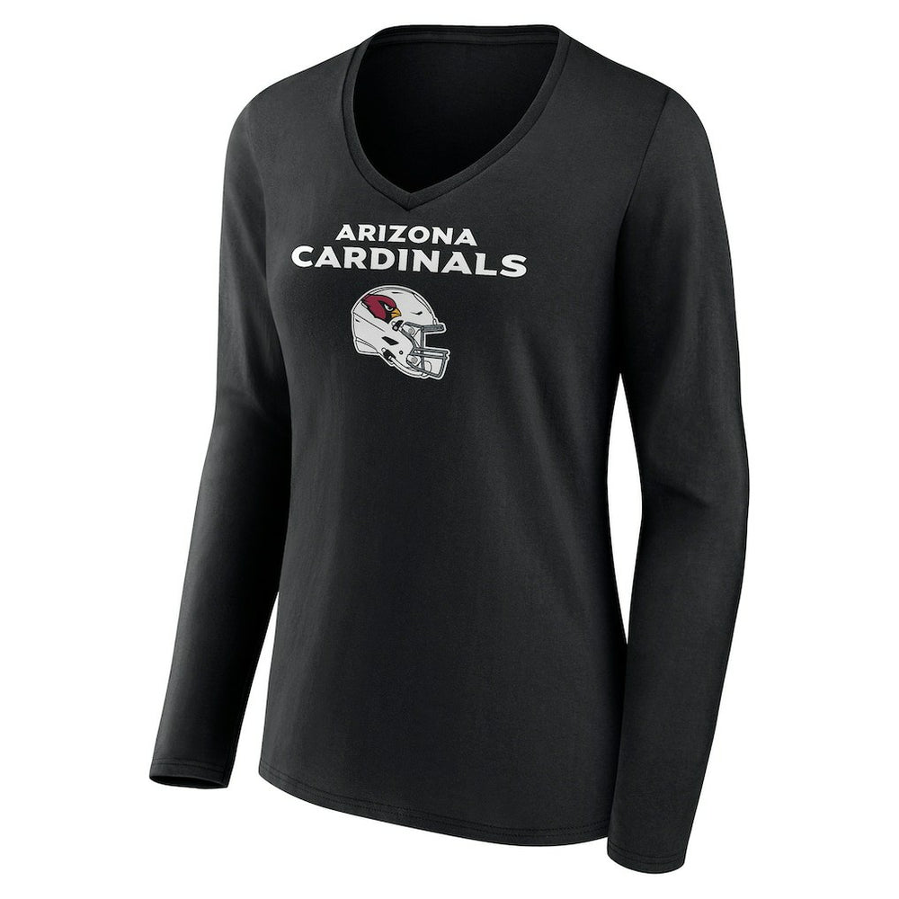 Arizona Cardinals Women's Personalized Name & Number Team Wordmark Long Sleeve V-Neck T-Shirt - Black sale