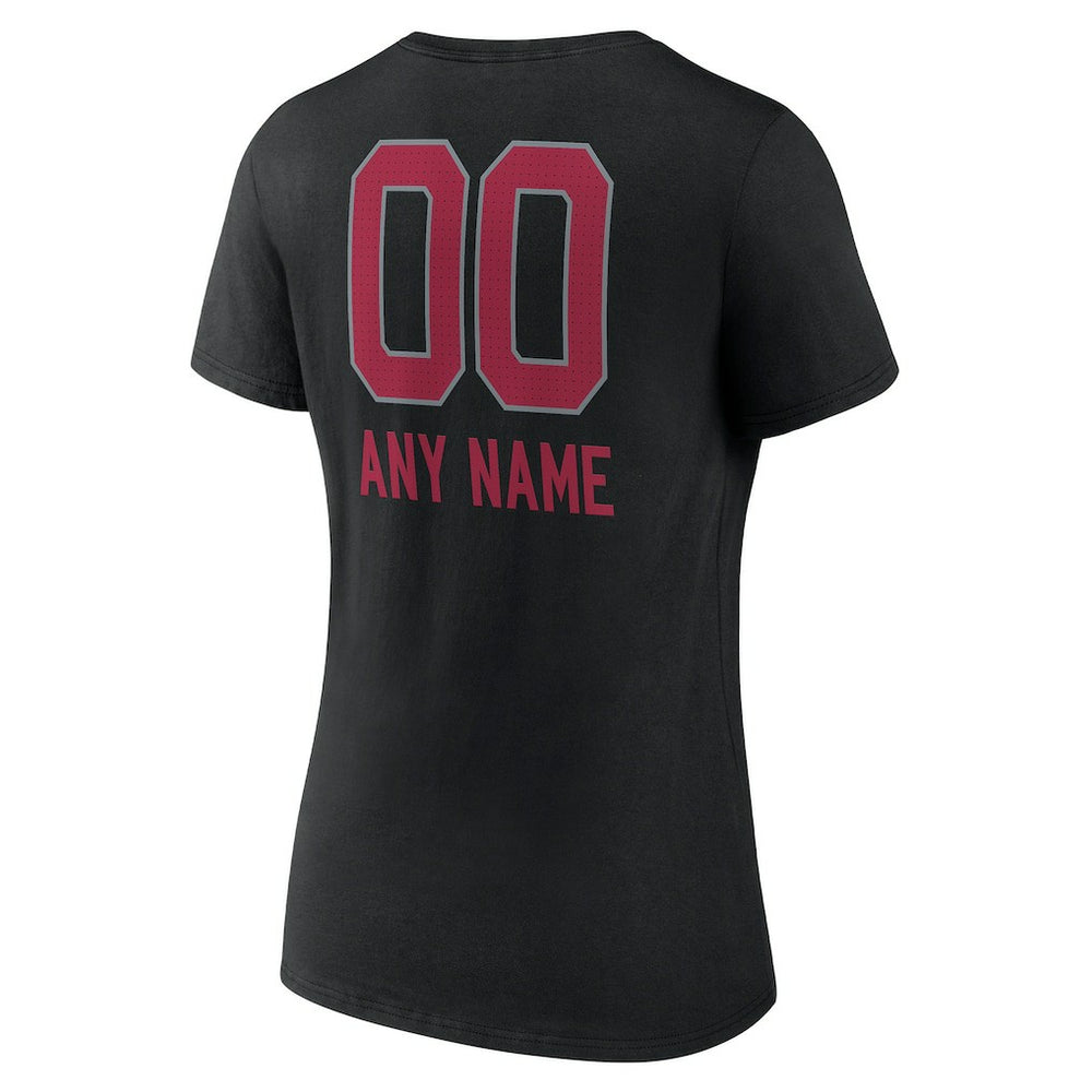 Arizona Cardinals Women's Personalized Name & Number Team Wordmark V-Neck T-Shirt - Black online