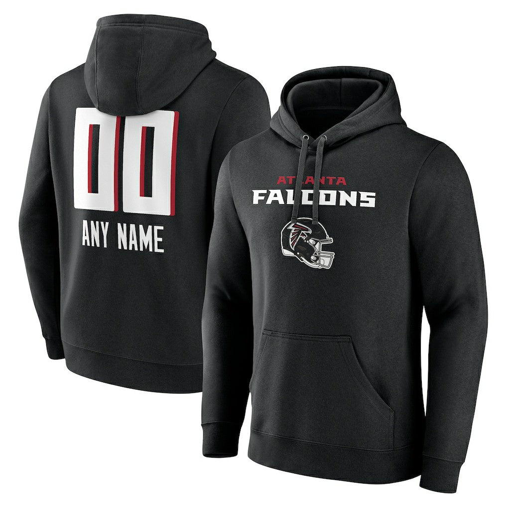 Atlanta Falcons Personalized Name & Number Team Wordmark Pullover Hoodie - Black outlet