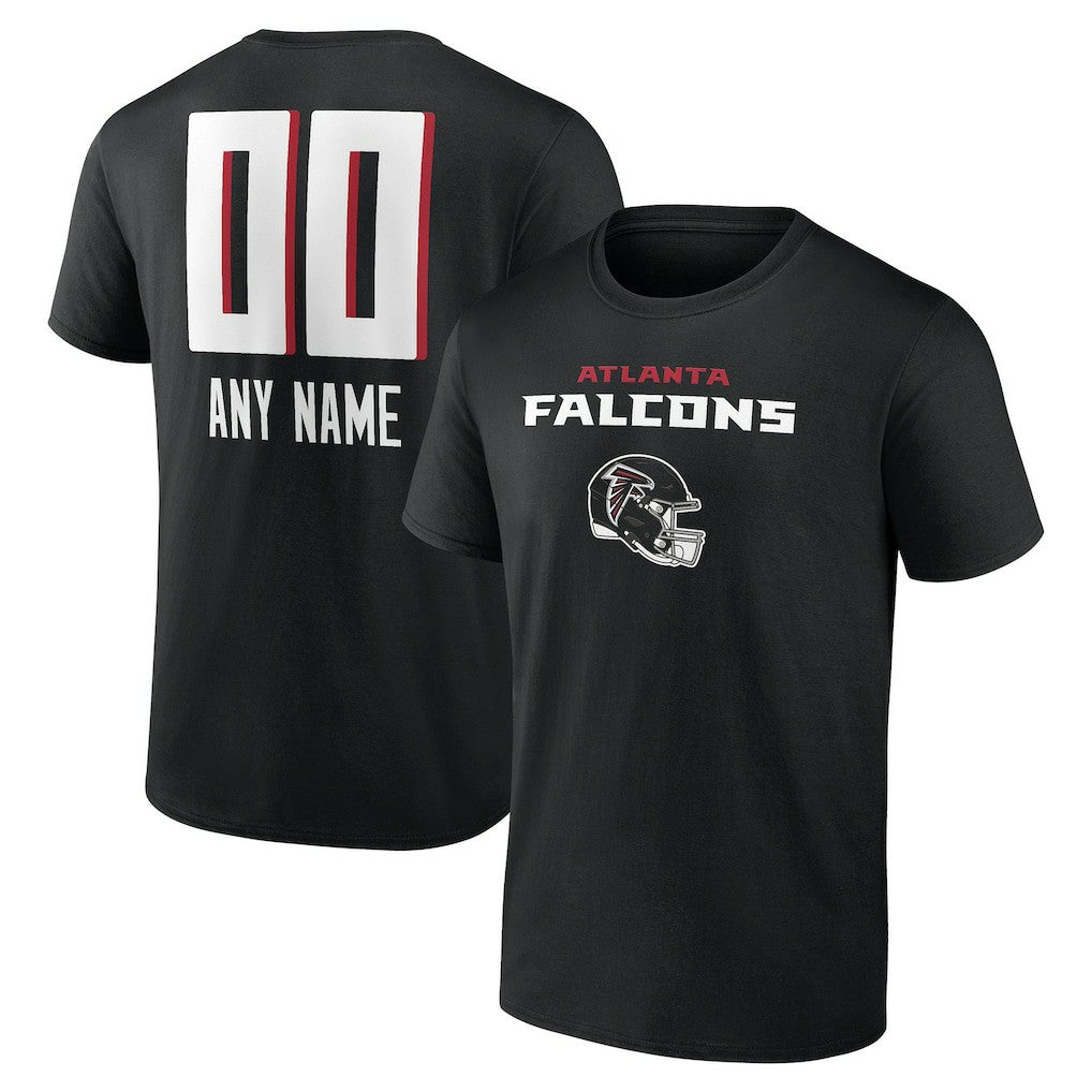 Atlanta Falcons Personalized Name & Number Team Wordmark T-Shirt - Black discount