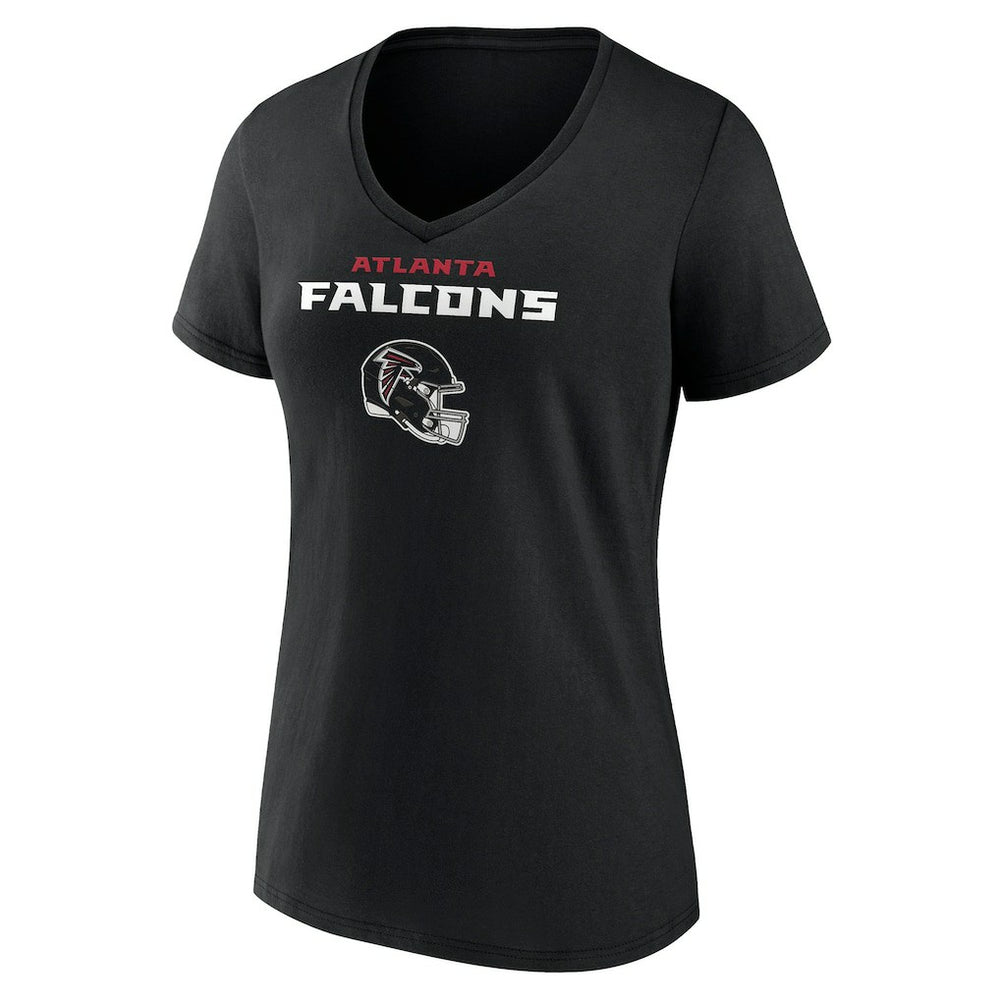Atlanta Falcons Women's Personalized Name & Number Team Wordmark V-Neck T-Shirt - Black for sale