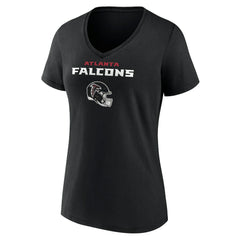 Atlanta Falcons Women's Personalized Name & Number Team Wordmark V-Neck T-Shirt - Black for sale