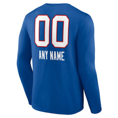 Buffalo Bills Personalized Name & Number Team Wordmark Long Sleeve T-Shirt - Royal for sale