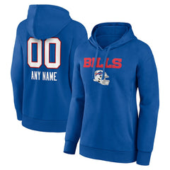 Buffalo Bills Women's Personalized Name & Number Team Wordmark Pullover Hoodie - Royal for sale