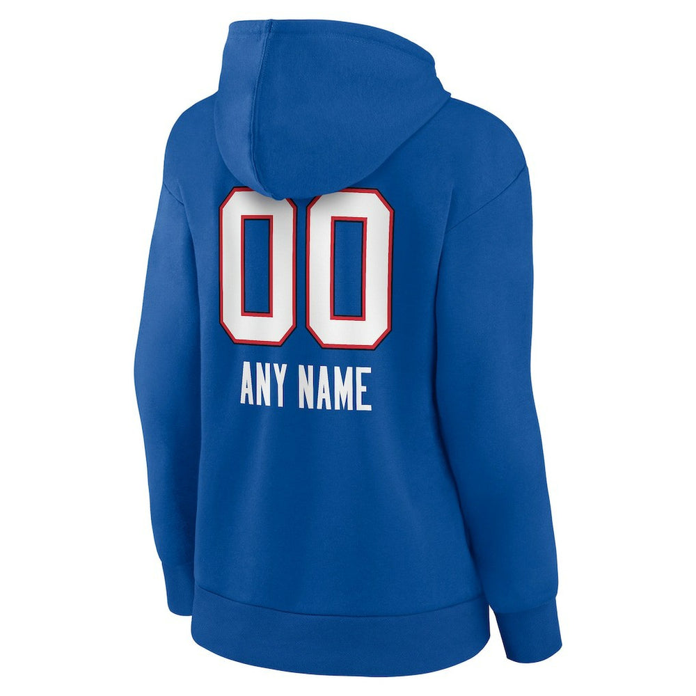 Buffalo Bills Women's Personalized Name & Number Team Wordmark Pullover Hoodie - Royal for sale