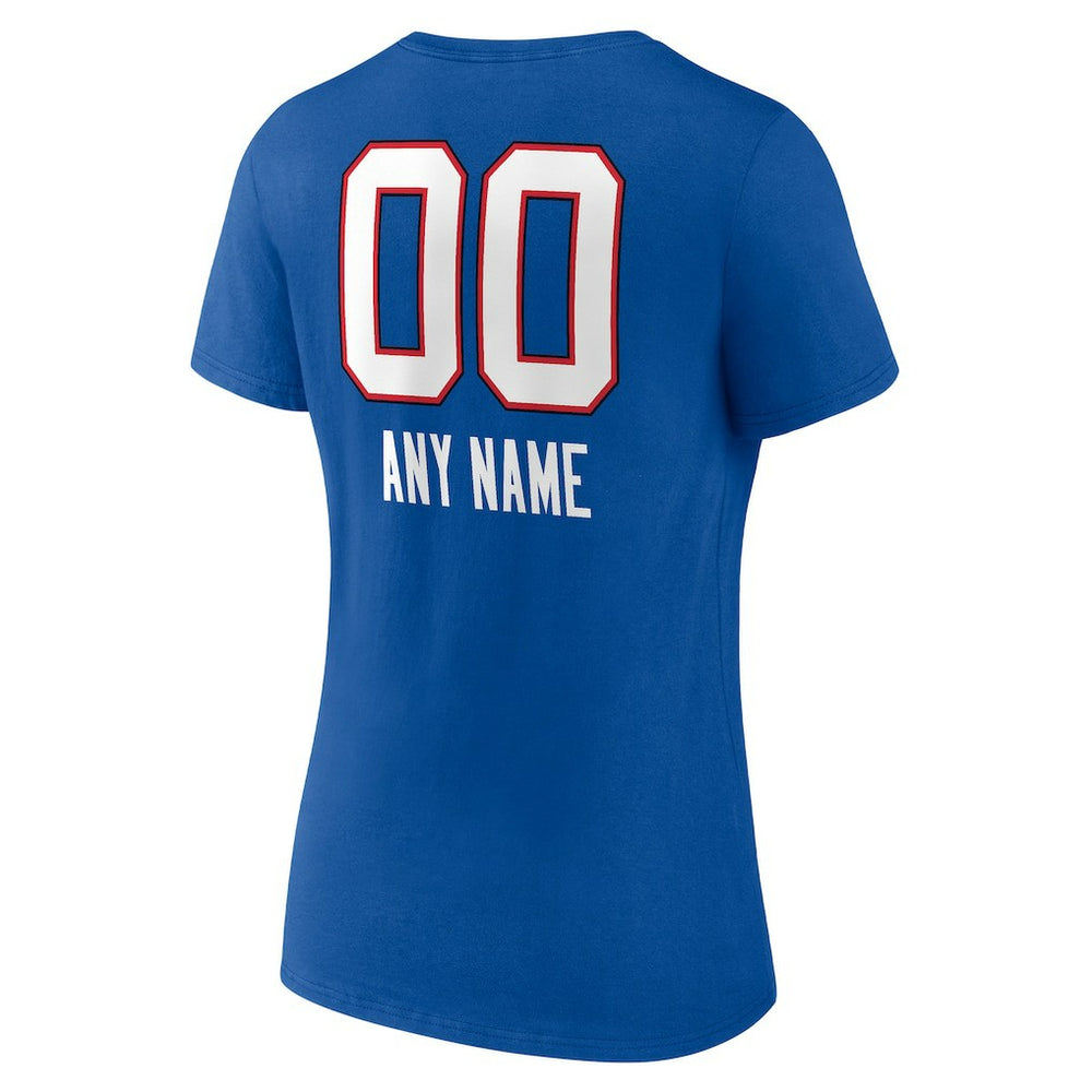 Buffalo Bills Women's Personalized Name & Number Team Wordmark V-Neck T-Shirt - Royal outlet