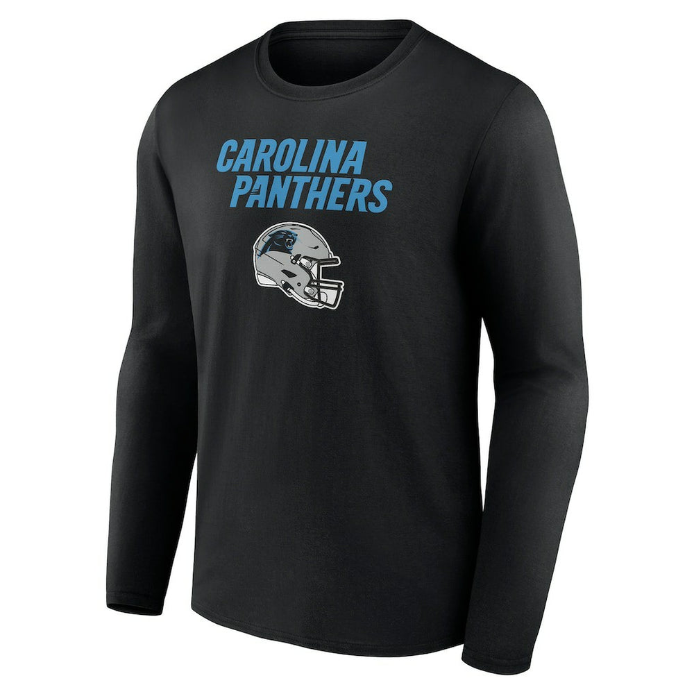 Carolina Panthers Personalized Name & Number Team Wordmark Long Sleeve T-Shirt - Black outlet