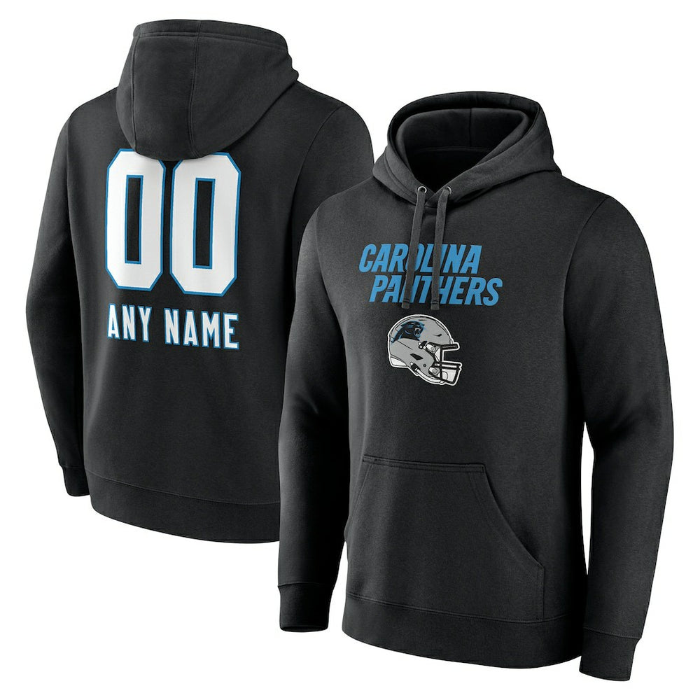 Carolina Panthers Personalized Name & Number Team Wordmark Pullover Hoodie - Black for sale