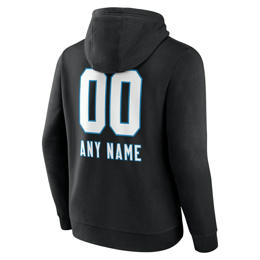 Carolina Panthers Personalized Name & Number Team Wordmark Pullover Hoodie - Black for sale