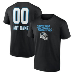 Carolina Panthers Personalized Name & Number Team Wordmark T-Shirt - Black for sale