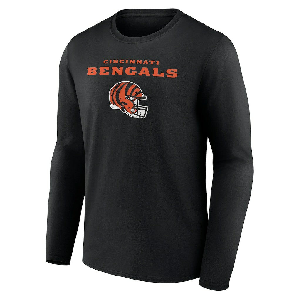 Cincinnati Bengals Personalized Name & Number Team Wordmark Long Sleeve T-Shirt - Black for sale