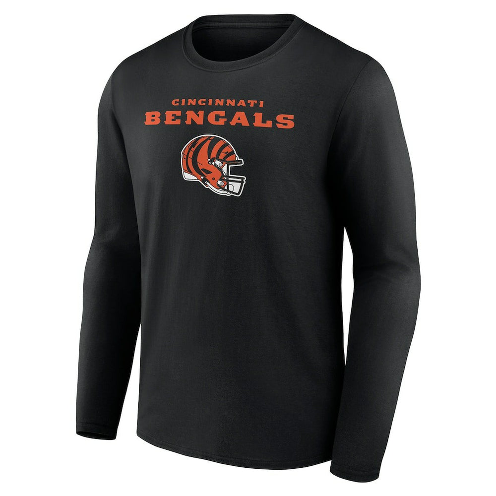 Cincinnati Bengals Personalized Name & Number Team Wordmark Long Sleeve T-Shirt - Black for sale