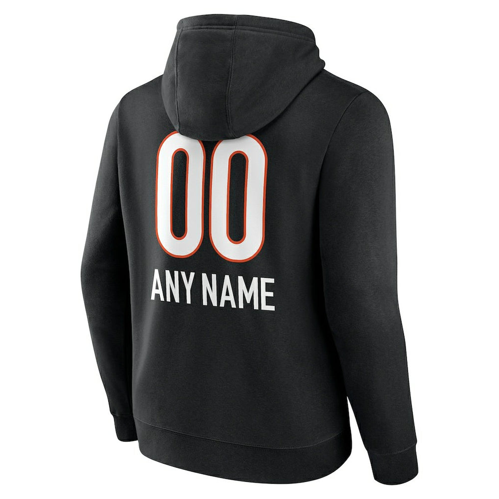 Cincinnati Bengals Personalized Name & Number Team Wordmark Pullover Hoodie - Black on sale